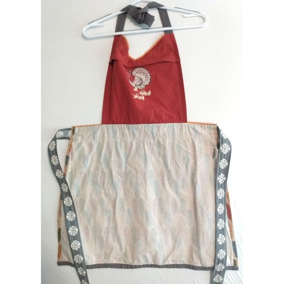 Kay Dee Designs Turkey Gobble Thanksgiving Kitchen Apron Pockets Embroidered - Picture 8 of 10